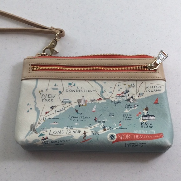 Spartina 449 Northeastern Wristlet in Beige and Blue - Picture 3 of 8